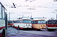 Škoda-9Tr16 #97, #99 и ЗИУ-682 #611 в открытом парке Троллейбусного депо №1