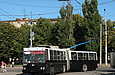 ЮМЗ-Т1 #2010 1-го маршрута поворачивает с проспекта Маршала Жукова на конечную станцию "Метро "Маршала Жукова"