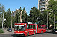 ЮМЗ-Т1 #2015 6-го маршрута поворачивает с улицы Валдайской на улицу Вокзальную