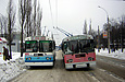 Служебный ЗИУ-682Г-016(012) #684 и ЗИУ-682 #327 1-го маршрута на проспекте Маршала Жукова в районе бульвара Юрьева