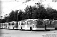 ЗИУ-682 #562 и #637 во главе колонны новых троллейбусов, только-только поступивших с завода в Троллейбусное депо №1