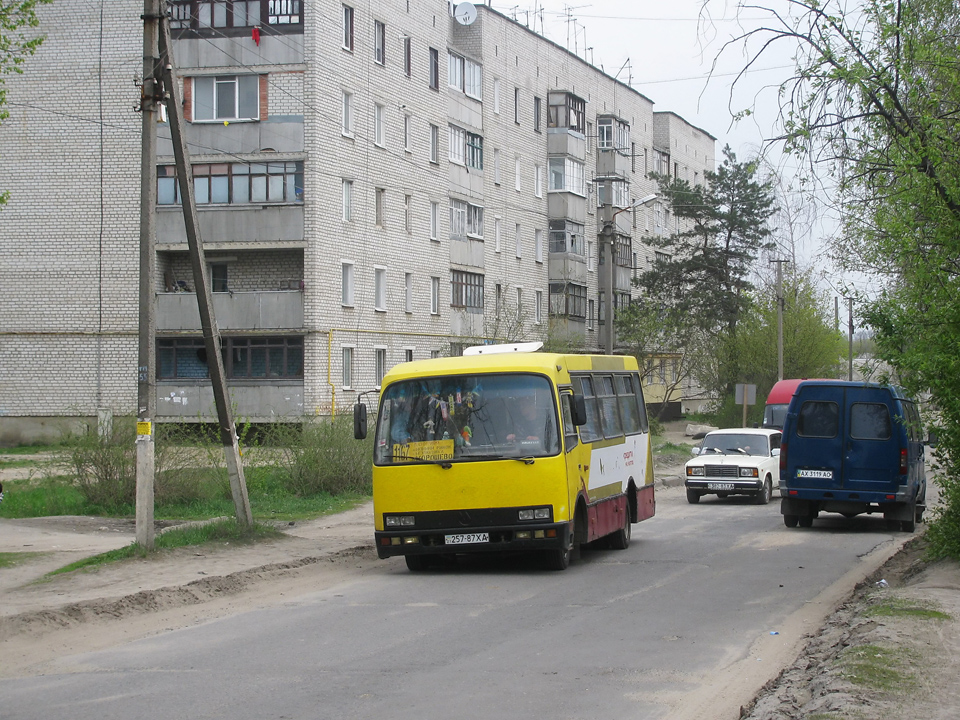 Богдан-А091 гос.# 257-87ХА  1167-го маршрута в посёлке Безлюдовка
