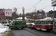БАЗ-А079.14 гос.# АХ1987СК и Tatra-T3SUCS #3080 20-го маршрута в Рогатинском проезде