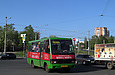 БАЗ-А079.32 гос.# АХ1262АА 55-го маршрута поворачивает с проспекта Победы на улицу Клочковскую