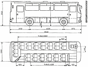 Габаритный чертеж автобуса Ikarus-211