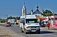Iveco-Daily гос.# АХ9065ВВ 198-го маршрута проезжает центр поселка Безлюдовка