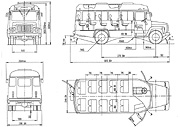 Габаритный чертеж автобуса КАвЗ-3976