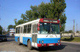 ЛАЗ-4202 гос.# 8092ХАФ 2-го маршрута в городе Изюм Харьковской области