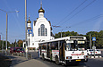 ЛАЗ-52528 гос.# 001-63XA 285-го маршрута поворачивает с улицы Ахсарова на проспект Ленина