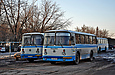 ЛАЗ-695Н гос.# 136-68ХА и #6625ХАХ возле цеха спецавтотранспорта в Червоном Донце