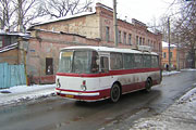 ЛАЗ-695НГ #006-11XA 147-го маршрута в Лопатинском переулке