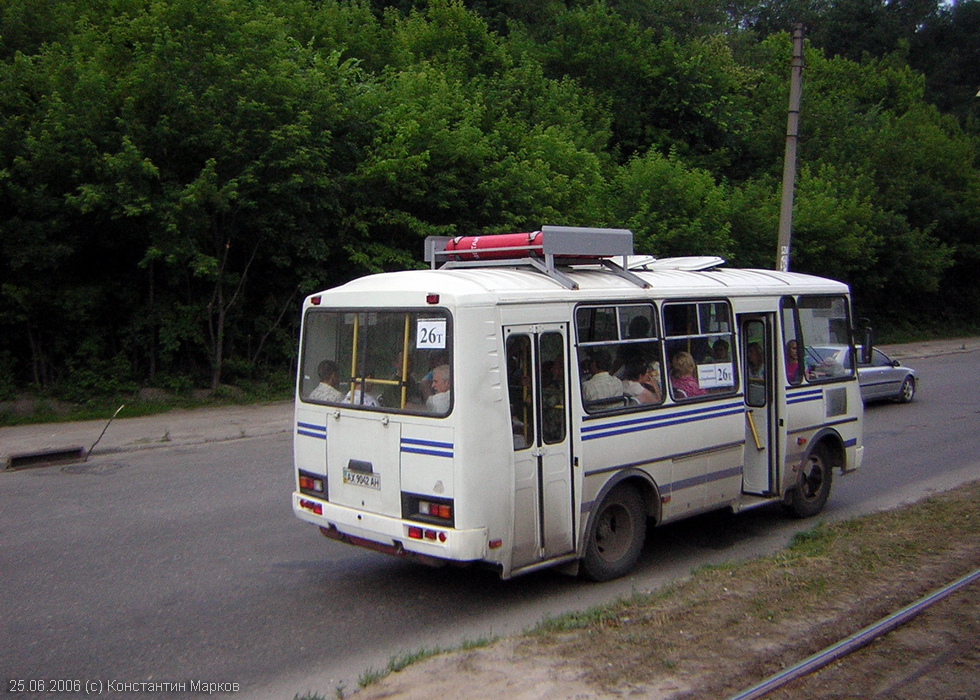 ПАЗ-32054 гос.# AX9042AH 26-го маршрута на Журавлевском спуске