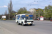 ПАЗ-32054, гос.# АХ0154АА, маршрут 102э, на проспекте Маршала Жукова в районе остановки "Дворец Спорта"
