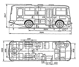 Габаритный чертеж автобуса ПАЗ-3205