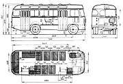 Габаритный чертеж автобуса ПАЗ-672