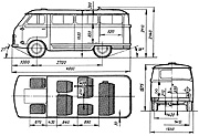 Габаритный чертеж микроавтобуса РАФ-977ДМ