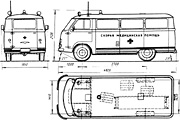 Габаритный чертеж микроавтобуса РАФ-977ИМ
