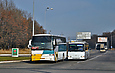 Sunsundegui Interstylo (Volvo B10B) гос.# АХ1288АА маршрута Волчанск - Харьков и Атаман-А09316 #1878 Ф4 на пересечении автодороги Т2104 и Окружной дороги