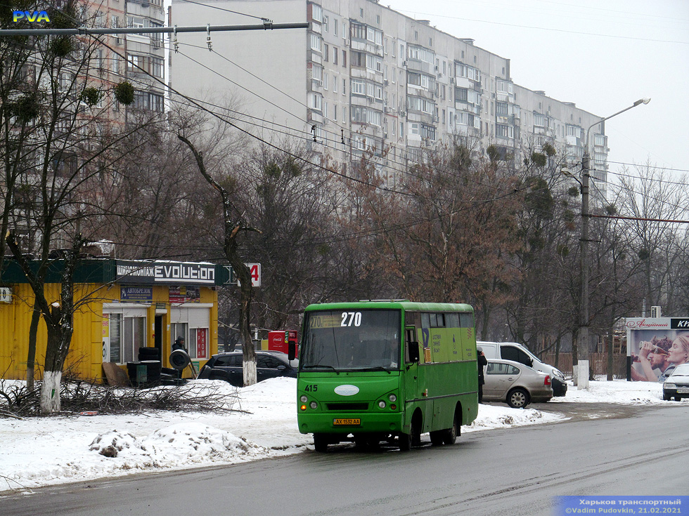 ЗАЗ-А07А.22 гос.# AX1532AA 270-го маршрута на улице Холодногорской возле улицы Баррикадной