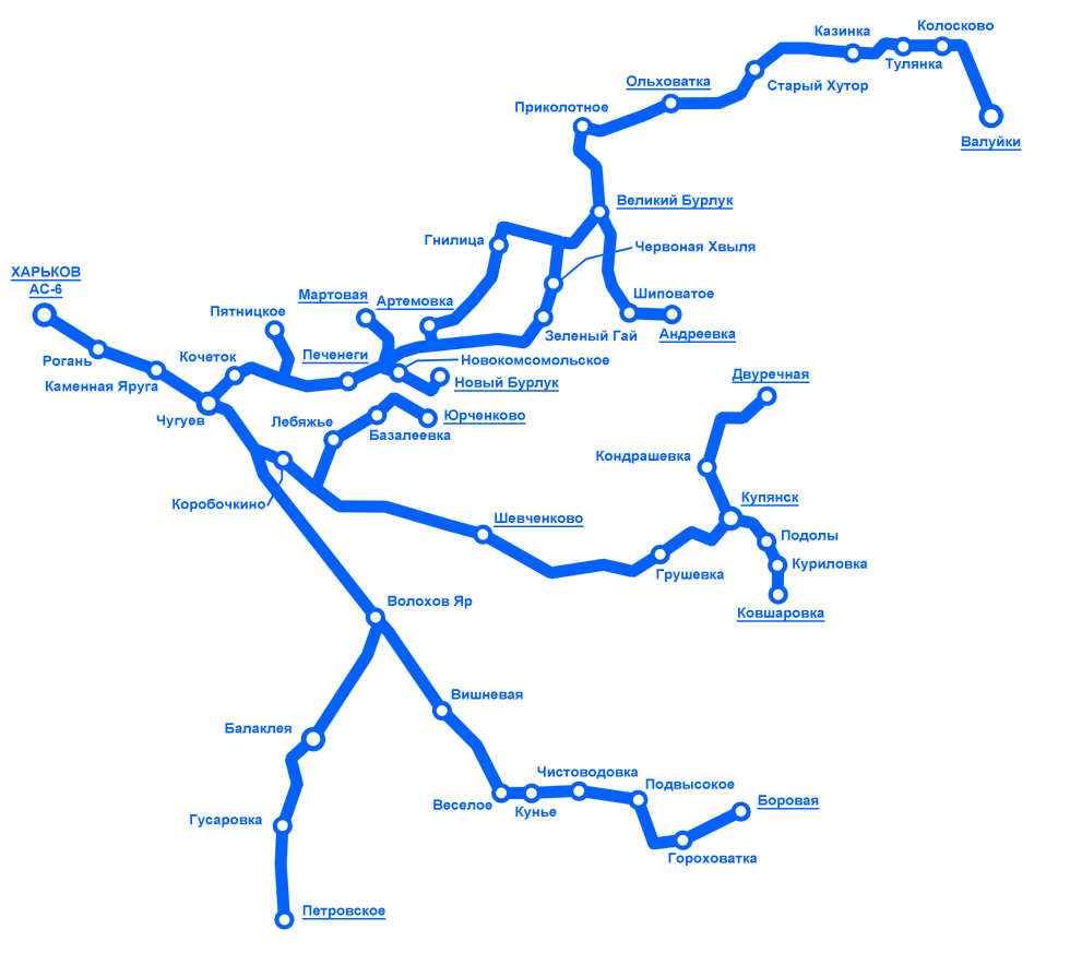 Схема внутриобластных и междугородних маршрутов Автостанции №6