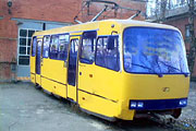Экспериментальный трамвайный вагон Богдан-Тр091 в Октябрьском депо
