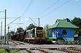 ЧМЭ3-1590 с грузовым поездом прибывает на станцию Сахновщина