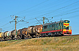 ЧМЭ3-2007 с грузовым поездом на перегоне Основа - Терновая