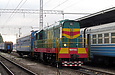 ЧМЭ3-4384 выполняет маневры на станции Харьков-Пассажирский