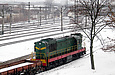 ЧМЭ3Т-5820 с грузовыми вагонами выполняет маневры на станции Новая Бавария
