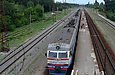 ЭР2Р-7072 поезд №6423 Харьков — Изюм на станции Основа перед отправлением от платформы Безлюдовка