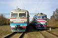 ЭР2Р-7073 и ЭР2-345 на станции Лосево