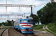 ЭР2-537 поезд №6692 Красноград — Харьков прибывает на станцию Кварцевый