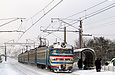 ЭР2-571 поезд №6222 Мерчик — Харьков на перегоне Люботин — разъезд 10 км прибывает к платформе Водяное