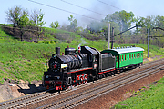 Эр-794-12 с ретро-поездом на перегоне Новая Бавария - разъезд 10 км