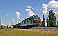ВЛ82м-026 с грузовым поездом на перегоне Основа - Терновая