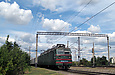 ВЛ82м-042 с грузовым поездом на станции Основа в районе о.п. Безлюдовка