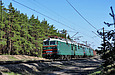 ВЛ82м-054 с грузовым поездом на перегоне Терновая - Основа в районе Безлюдовского песчаного карьера