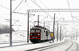 ВЛ82м-057 с хозяйственным поездом на разъезде 10 км