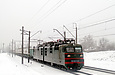ВЛ82м-081 с грузовым поездом на перегоне Люботин — Новая Бавария в районе разъезда 10 км