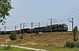 ВЛ82м-087 с грузовым поездом на перегоне Терновое - Основа