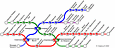 Схема ліній Харківського метрополітену станом на 2005 рік
