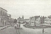 Линия конки на Николаевской площади (сейчас площадь Конституции)