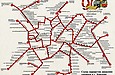 Схема трамвайных маршрутов Харькова по состоянию на 1995 года