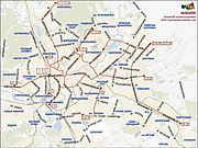 Схема трамвайных маршрутов Харькова по состоянию на 15 мая 2005 года