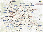 Схема трамвайных маршрутов Харькова по состоянию на 21 июня 2005 года