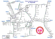 Схема трамвайных маршрутов Харькова, изданная к 100-летию Харьковского электрического трамвая