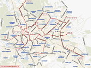 Схема действующих трамвайных маршрутов Харькова