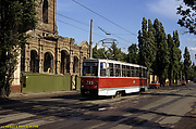 КТМ-5М3 #765 25-го маршрута на улице Клочковской возле Свято-Пантелеймоновского храма