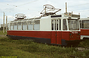 Рельсошлифовальный вагон РШ-004 в открытом парке Салтовского трамвайного депо