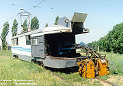 Сварочный вагон СВ-1 в открытом парке Салтовского трамвайного депо